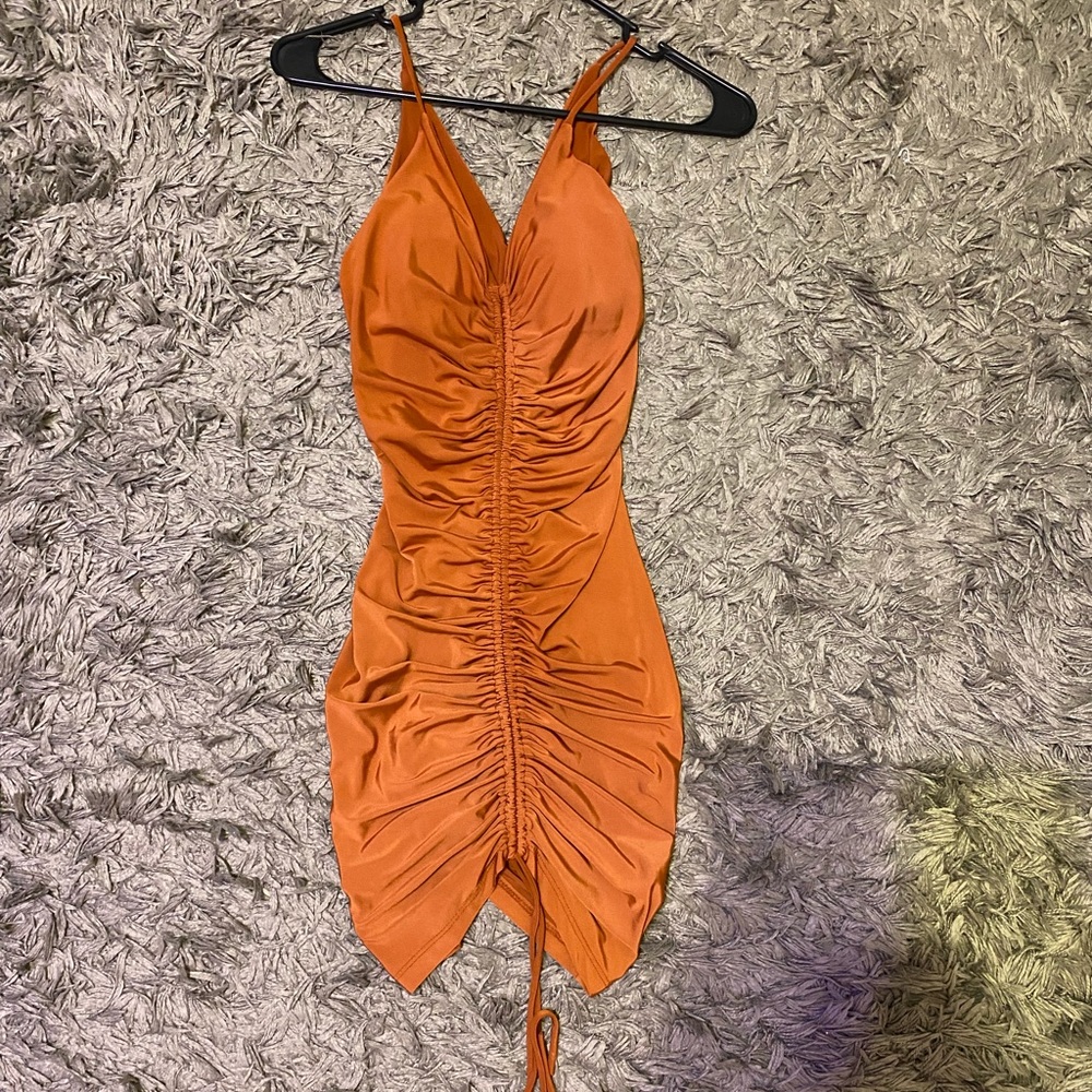 Orange mini dress